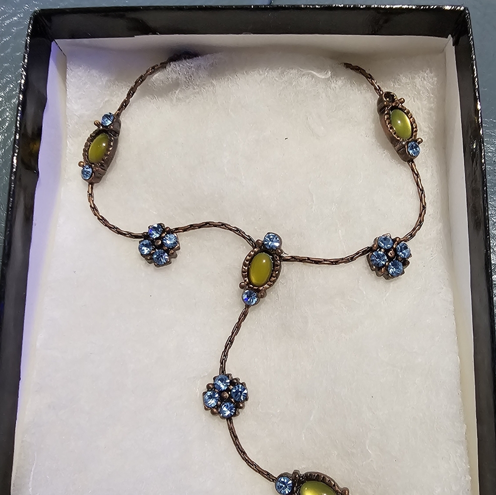 Park Lane Copper-Tone & Rhinestones in Floral Design Necklace
